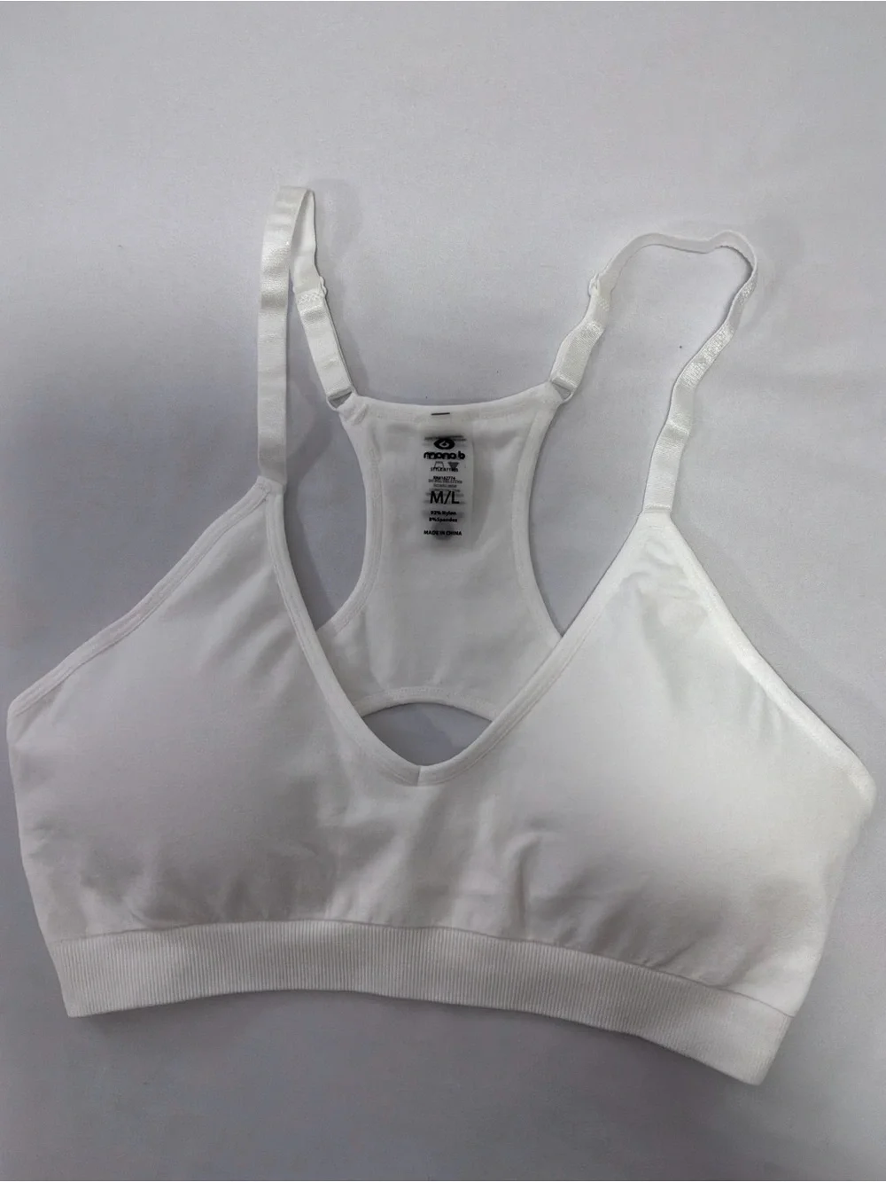Mono B White Racerback Seamless Bralette